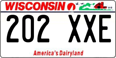 WI license plate 202XXE