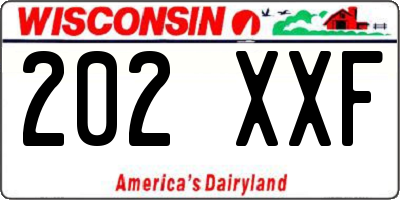 WI license plate 202XXF
