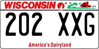 WI license plate 202XXG