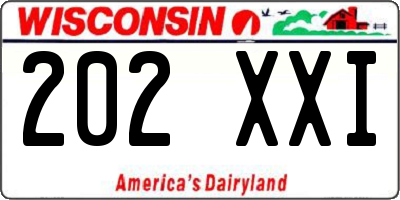 WI license plate 202XXI