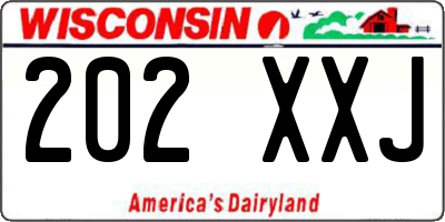 WI license plate 202XXJ