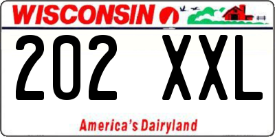 WI license plate 202XXL
