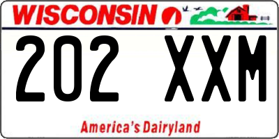WI license plate 202XXM