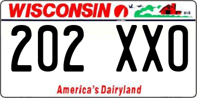 WI license plate 202XXO
