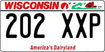WI license plate 202XXP