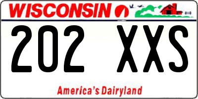 WI license plate 202XXS