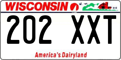 WI license plate 202XXT
