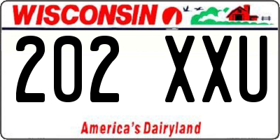 WI license plate 202XXU