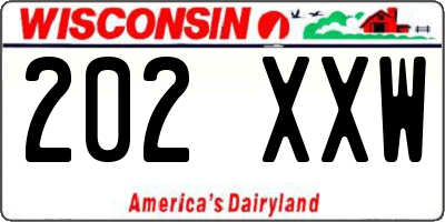 WI license plate 202XXW