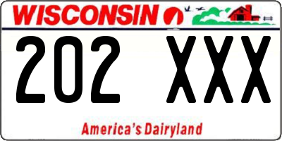 WI license plate 202XXX