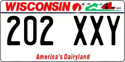 WI license plate 202XXY