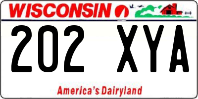 WI license plate 202XYA