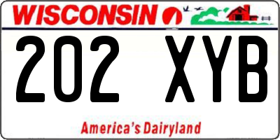 WI license plate 202XYB