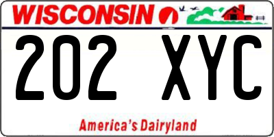 WI license plate 202XYC