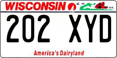 WI license plate 202XYD