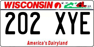 WI license plate 202XYE