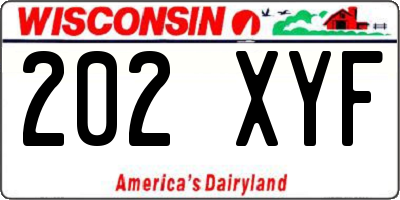 WI license plate 202XYF
