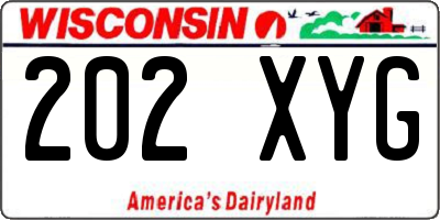 WI license plate 202XYG