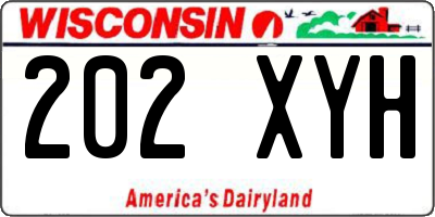 WI license plate 202XYH