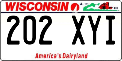 WI license plate 202XYI