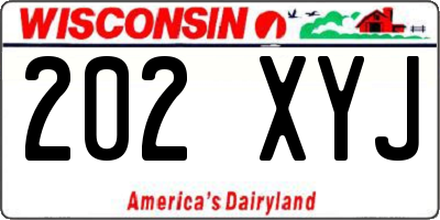 WI license plate 202XYJ