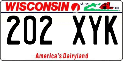 WI license plate 202XYK
