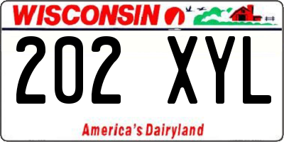 WI license plate 202XYL