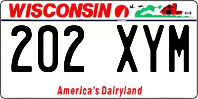 WI license plate 202XYM