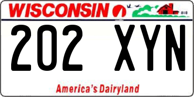 WI license plate 202XYN