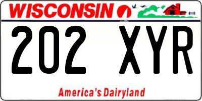 WI license plate 202XYR