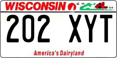 WI license plate 202XYT