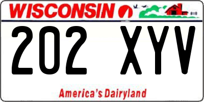 WI license plate 202XYV