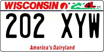 WI license plate 202XYW