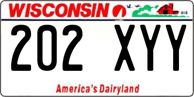 WI license plate 202XYY