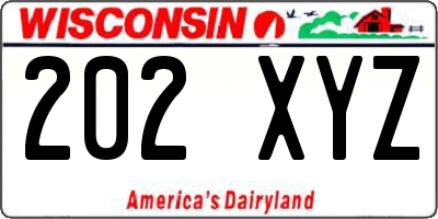 WI license plate 202XYZ