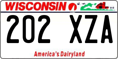 WI license plate 202XZA