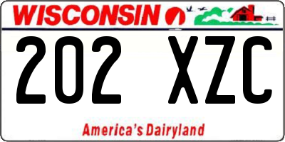 WI license plate 202XZC
