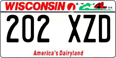 WI license plate 202XZD