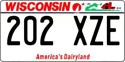 WI license plate 202XZE