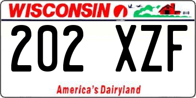 WI license plate 202XZF