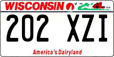 WI license plate 202XZI