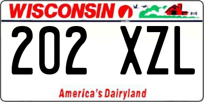 WI license plate 202XZL