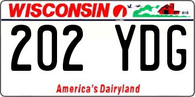 WI license plate 202YDG