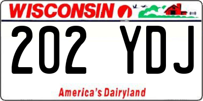 WI license plate 202YDJ