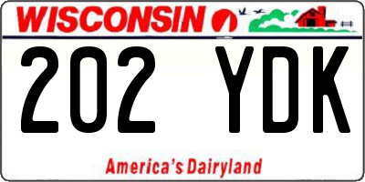 WI license plate 202YDK
