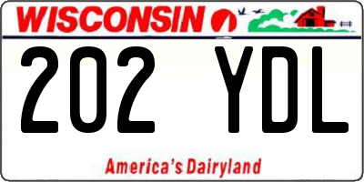 WI license plate 202YDL