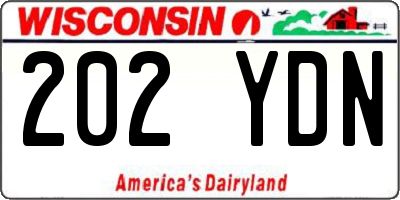 WI license plate 202YDN