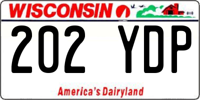 WI license plate 202YDP