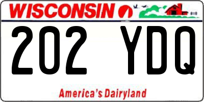 WI license plate 202YDQ
