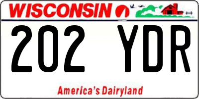 WI license plate 202YDR